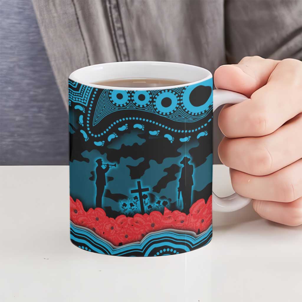 ANZAC Day Cronulla Sutherland Sharks Ceramic Mug Military Memorial Aboriginal Indigenous Art