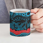 ANZAC Day Cronulla Sutherland Sharks Ceramic Mug Military Memorial Aboriginal Indigenous Art
