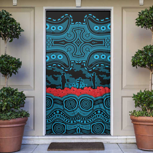 ANZAC Day Cronulla Sutherland Sharks Door Cover Military Memorial Aboriginal Indigenous Art