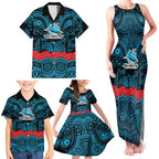 ANZAC Day Cronulla Sutherland Sharks Family Matching Tank Maxi Dress and Hawaiian Shirt Military Memorial Aboriginal Indigenous Art