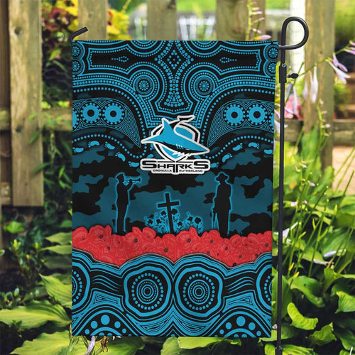 ANZAC Day Cronulla Sutherland Sharks Garden Flag Military Memorial Aboriginal Indigenous Art