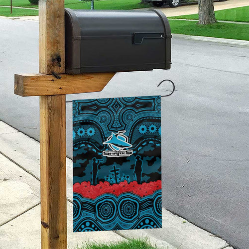 ANZAC Day Cronulla Sutherland Sharks Garden Flag Military Memorial Aboriginal Indigenous Art