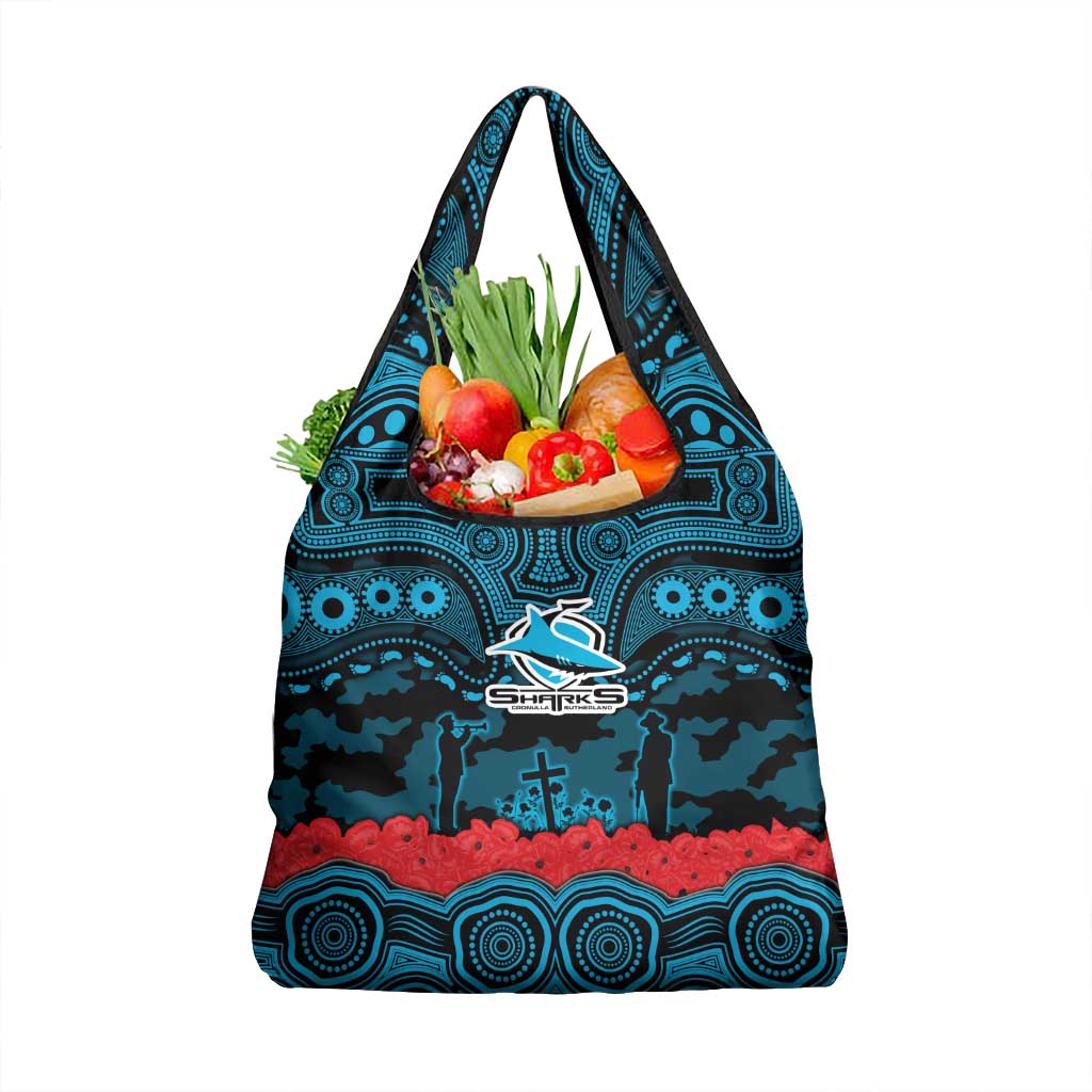 ANZAC Day Cronulla Sutherland Sharks Grocery Bag Military Memorial Aboriginal Indigenous Art