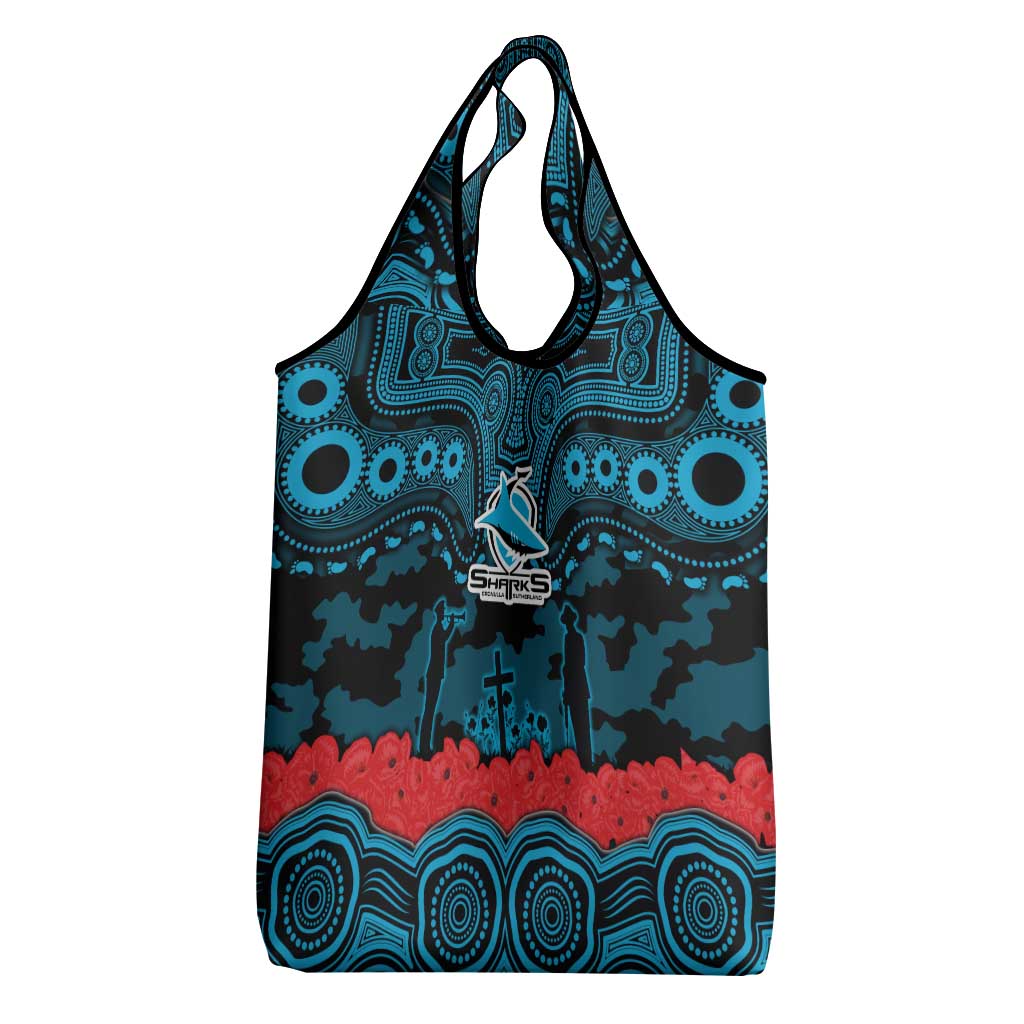 ANZAC Day Cronulla Sutherland Sharks Grocery Bag Military Memorial Aboriginal Indigenous Art