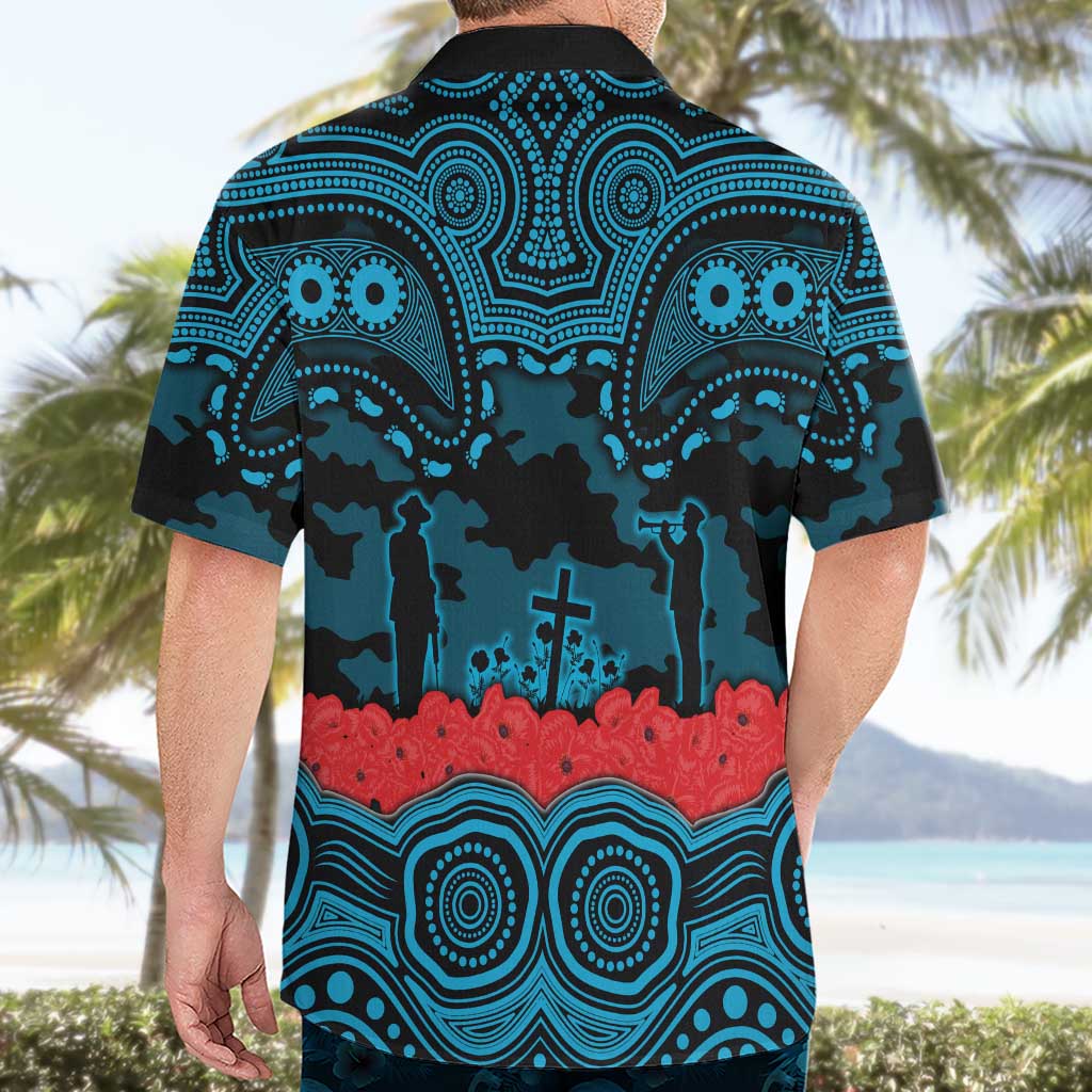 ANZAC Day Cronulla Sutherland Sharks Hawaiian Shirt Military Memorial Aboriginal Indigenous Art