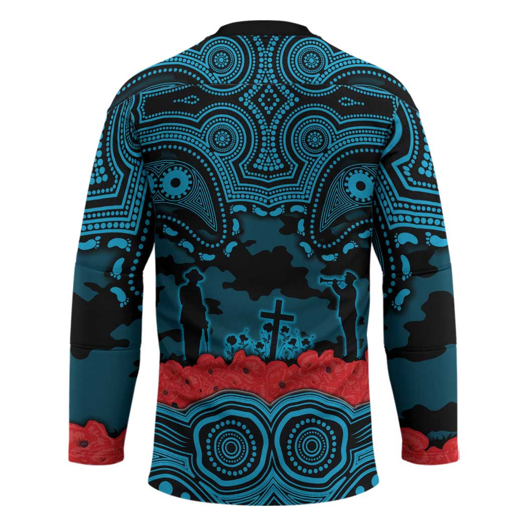 ANZAC Day Cronulla Sutherland Sharks Hockey Jersey Military Memorial Aboriginal Indigenous Art