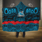 ANZAC Day Cronulla Sutherland Sharks Hooded Blanket Military Memorial Aboriginal Indigenous Art