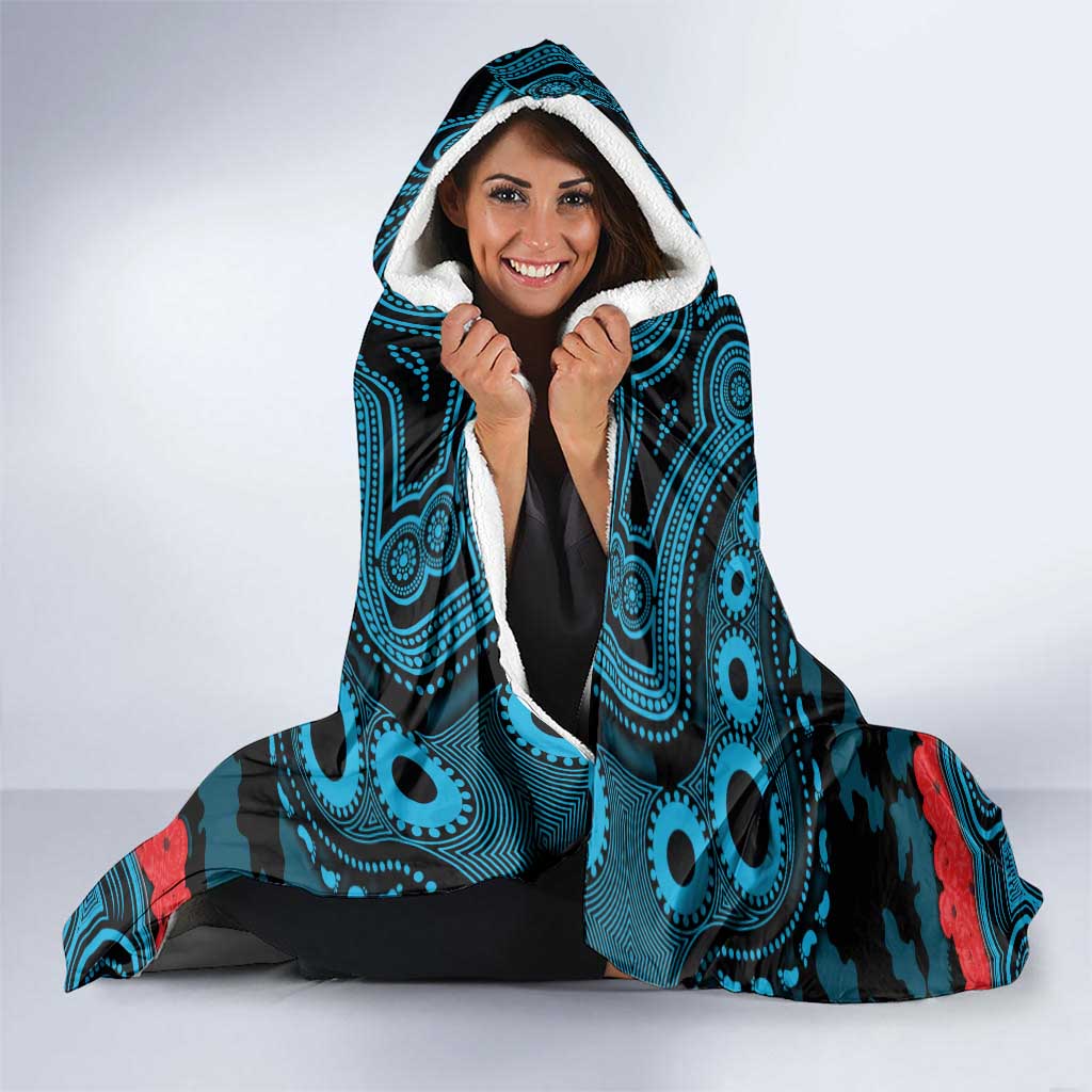 ANZAC Day Cronulla Sutherland Sharks Hooded Blanket Military Memorial Aboriginal Indigenous Art