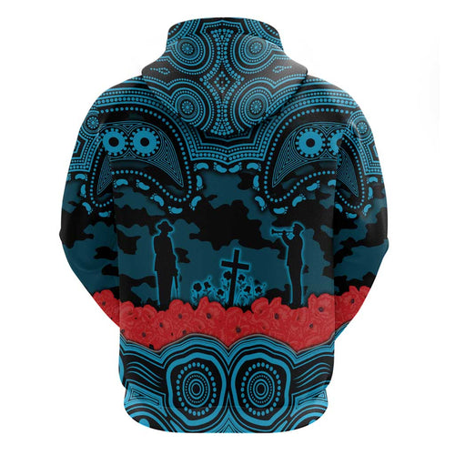 ANZAC Day Cronulla Sutherland Sharks Hoodie Military Memorial Aboriginal Indigenous Art