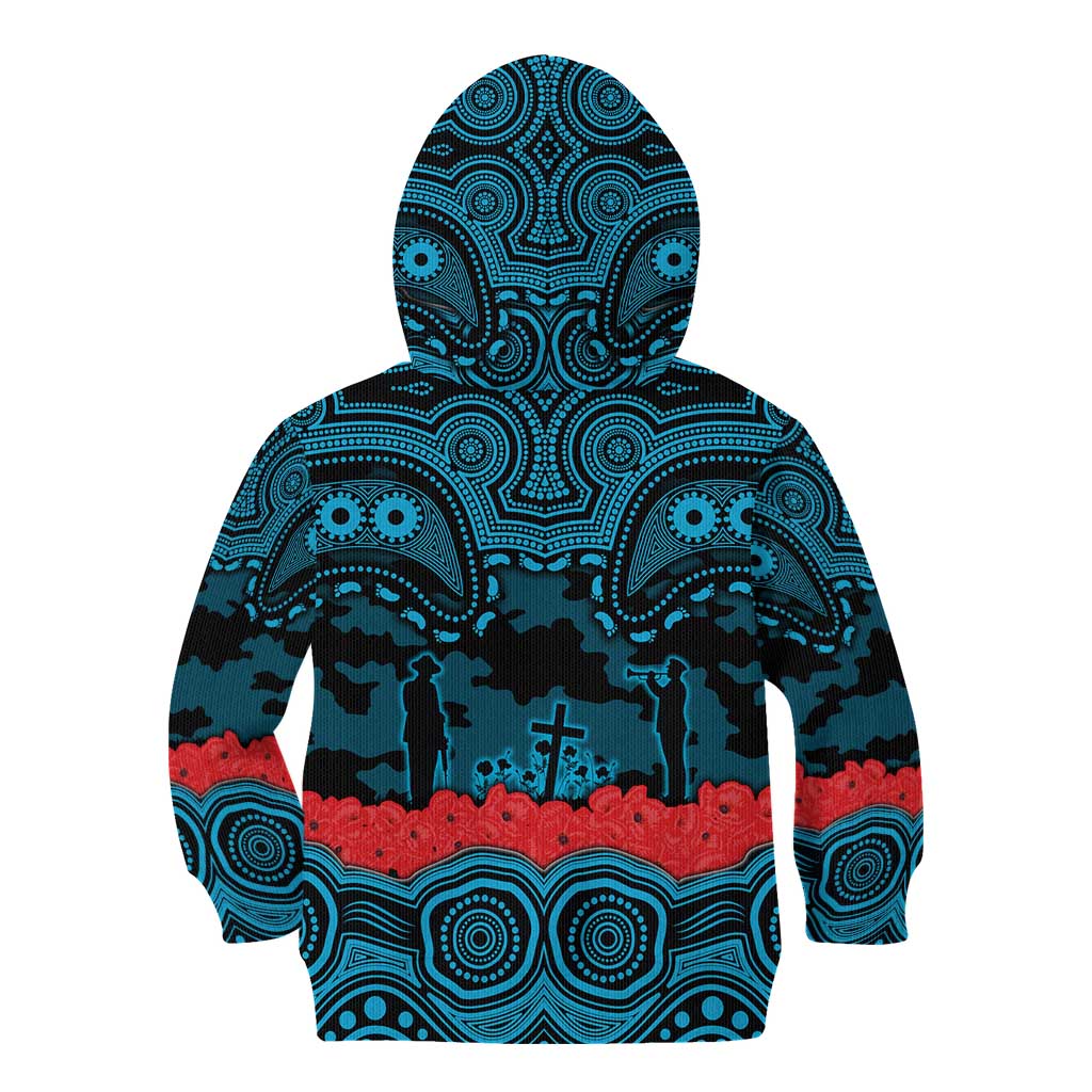 ANZAC Day Cronulla Sutherland Sharks Kid Hoodie Military Memorial Aboriginal Indigenous Art