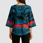 ANZAC Day Cronulla Sutherland Sharks Kimono Sleeve Blouse Military Memorial Aboriginal Indigenous Art