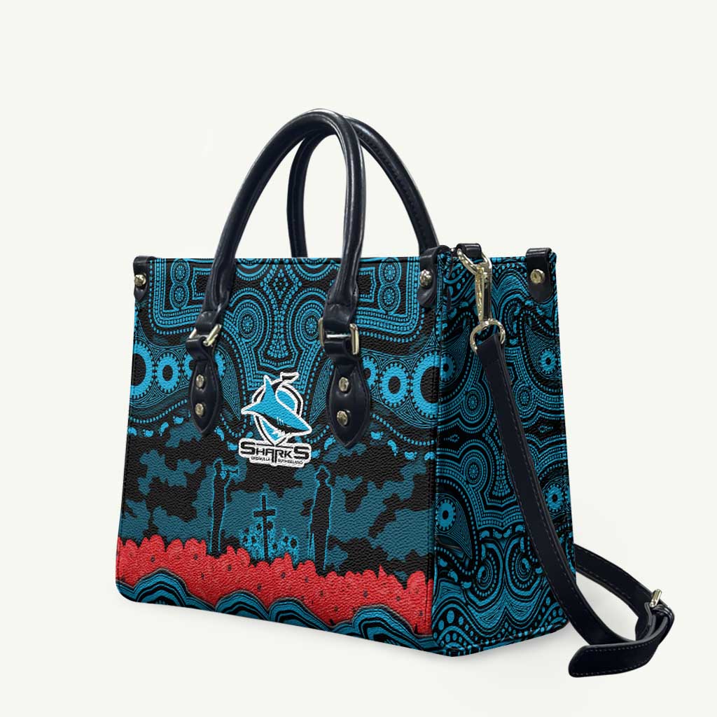 ANZAC Day Cronulla Sutherland Sharks Leather Bag Military Memorial Aboriginal Indigenous Art
