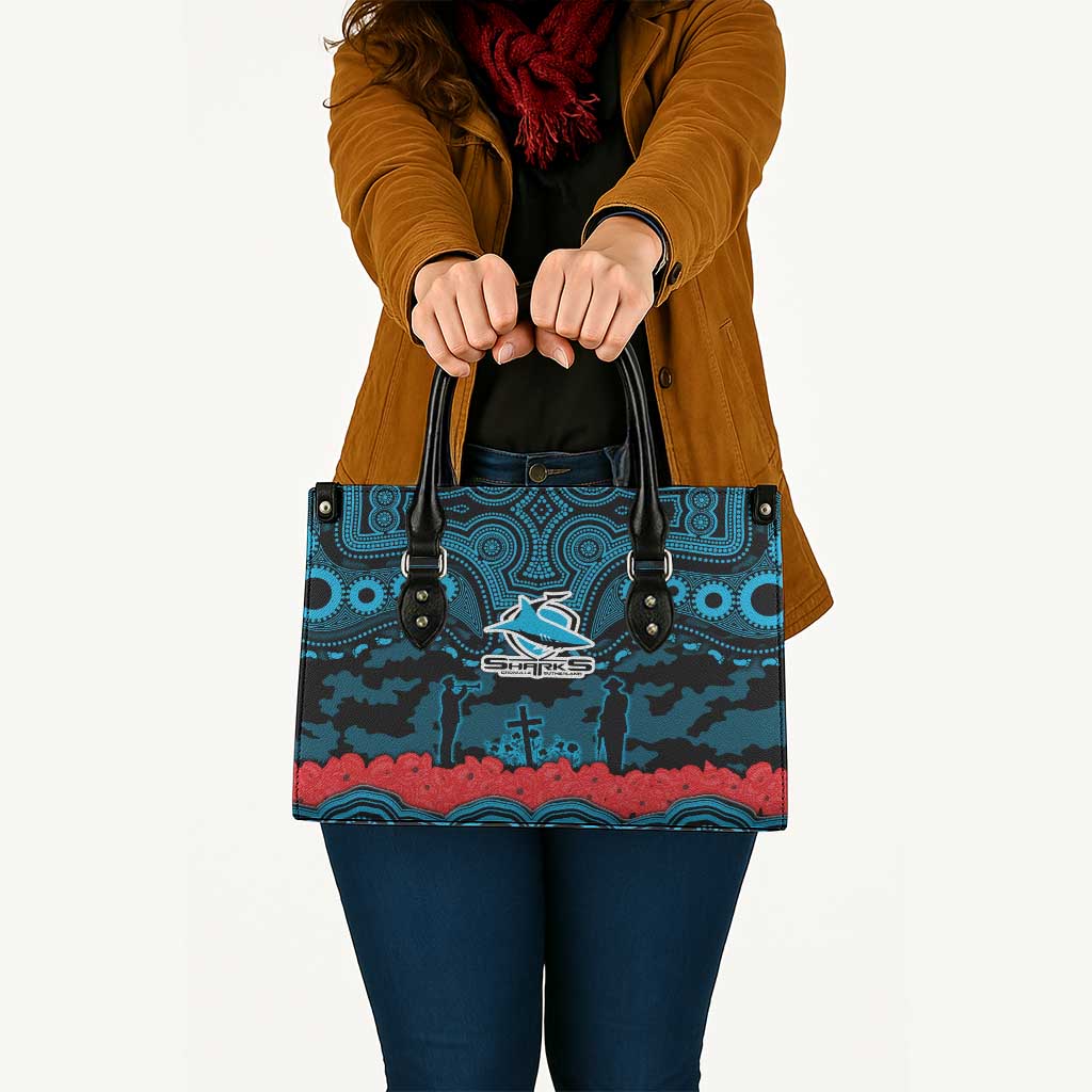 ANZAC Day Cronulla Sutherland Sharks Leather Bag Military Memorial Aboriginal Indigenous Art