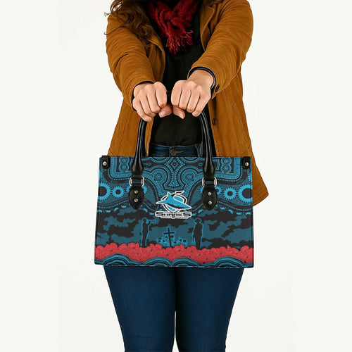 ANZAC Day Cronulla Sutherland Sharks Leather Bag Military Memorial Aboriginal Indigenous Art