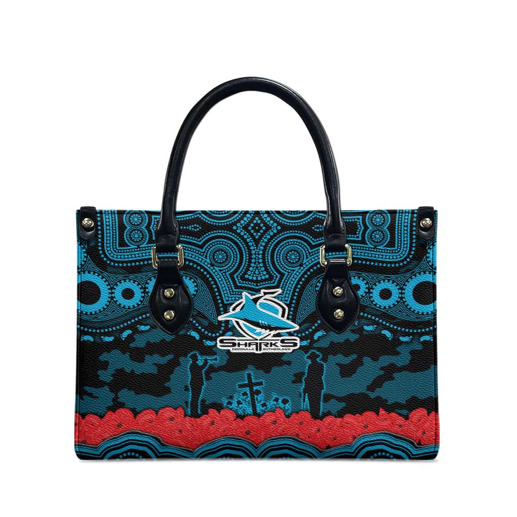 ANZAC Day Cronulla Sutherland Sharks Leather Bag Military Memorial Aboriginal Indigenous Art