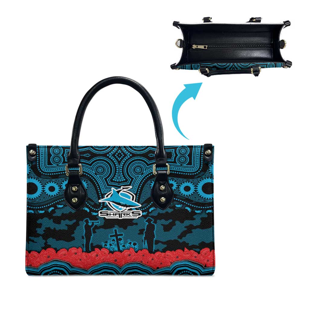 ANZAC Day Cronulla Sutherland Sharks Leather Bag Military Memorial Aboriginal Indigenous Art