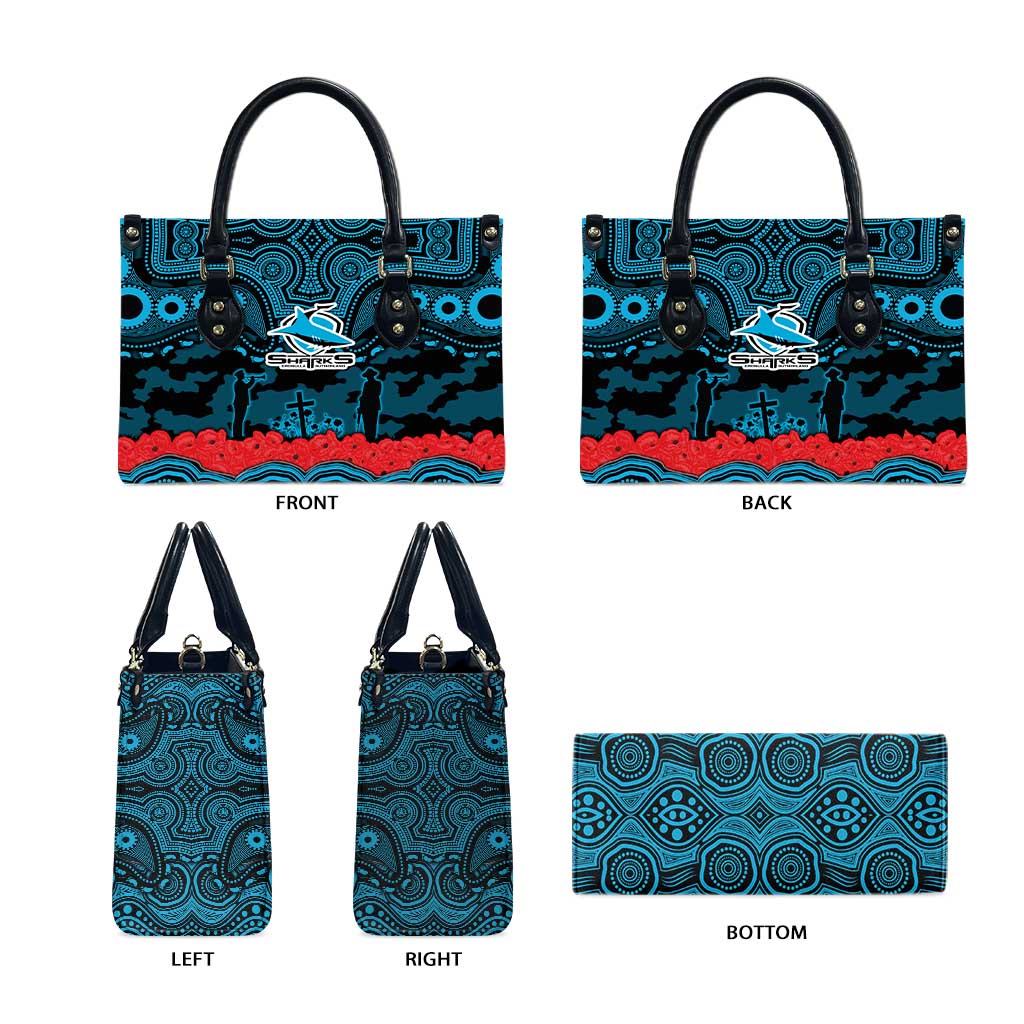 ANZAC Day Cronulla Sutherland Sharks Leather Bag Military Memorial Aboriginal Indigenous Art