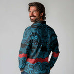 ANZAC Day Cronulla Sutherland Sharks Long Sleeve Polo Shirt Military Memorial Aboriginal Indigenous Art