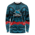 ANZAC Day Cronulla Sutherland Sharks Long Sleeve Shirt Military Memorial Aboriginal Indigenous Art