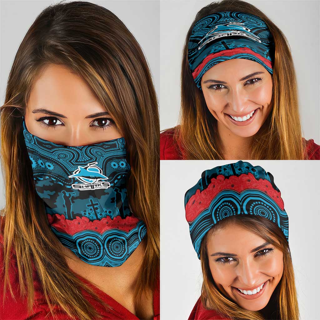 ANZAC Day Cronulla Sutherland Sharks Neck Gaiter Military Memorial Aboriginal Indigenous Art