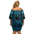 ANZAC Day Cronulla Sutherland Sharks Off Shoulder Short Dress Military Memorial Aboriginal Indigenous Art