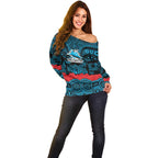ANZAC Day Cronulla Sutherland Sharks Off Shoulder Sweater Military Memorial Aboriginal Indigenous Art