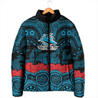 ANZAC Day Cronulla Sutherland Sharks Padded Jacket Military Memorial Aboriginal Indigenous Art