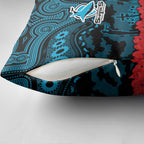 ANZAC Day Cronulla Sutherland Sharks Pillow Cover Military Memorial Aboriginal Indigenous Art