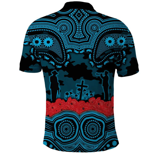 ANZAC Day Cronulla Sutherland Sharks Polo Shirt Military Memorial Aboriginal Indigenous Art