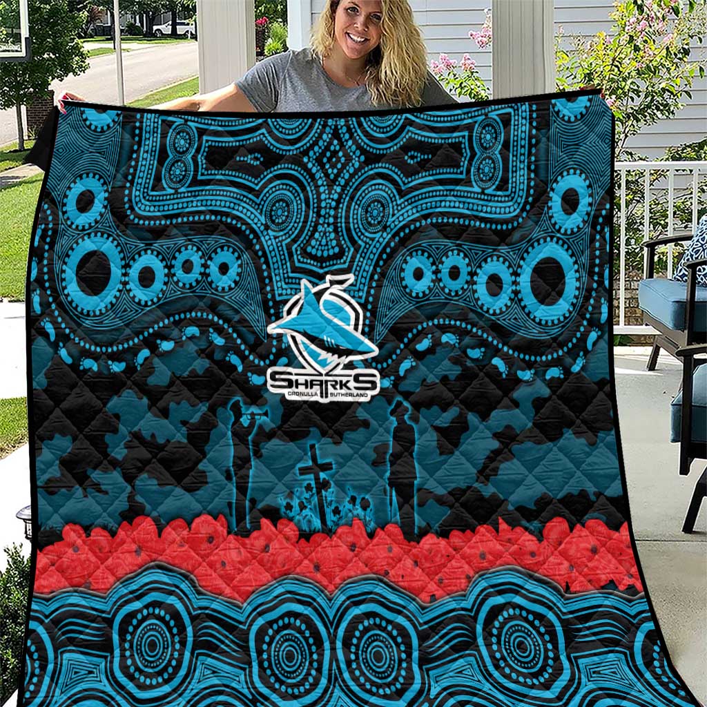 ANZAC Day Cronulla Sutherland Sharks Quilt Military Memorial Aboriginal Indigenous Art