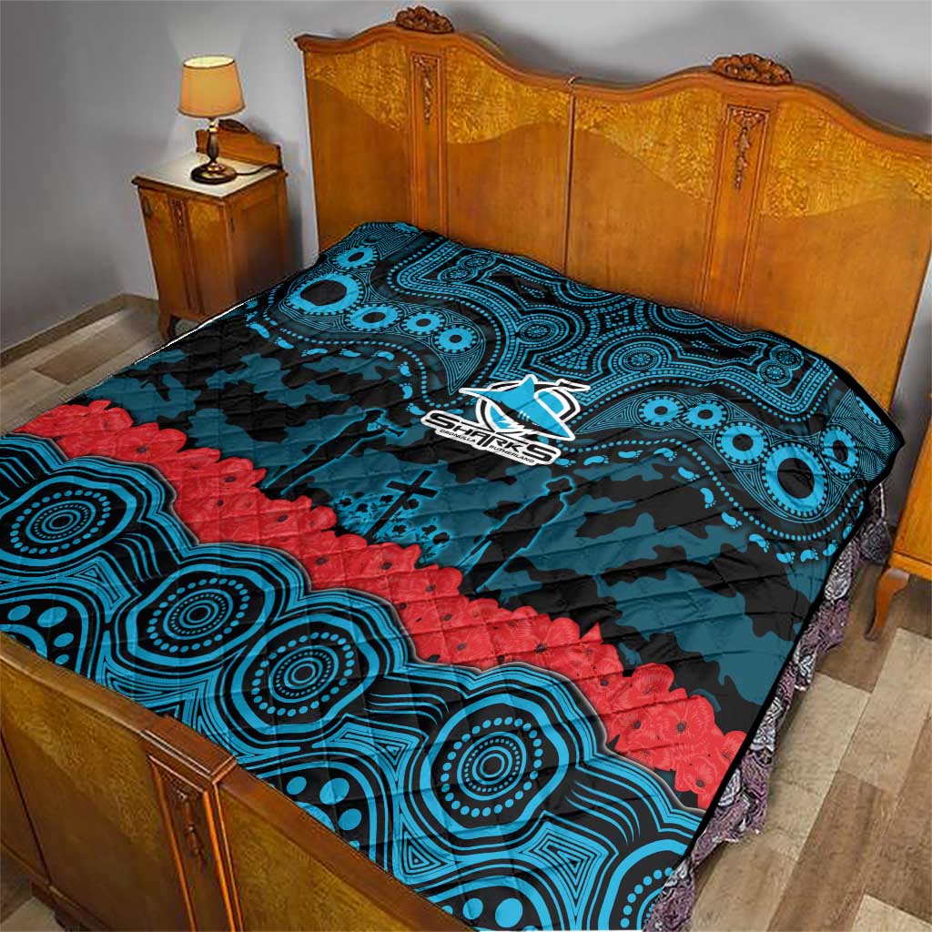 ANZAC Day Cronulla Sutherland Sharks Quilt Military Memorial Aboriginal Indigenous Art