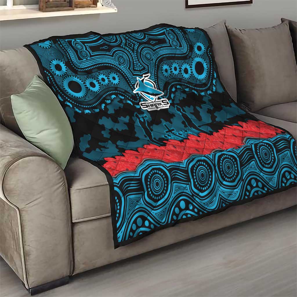 ANZAC Day Cronulla Sutherland Sharks Quilt Military Memorial Aboriginal Indigenous Art