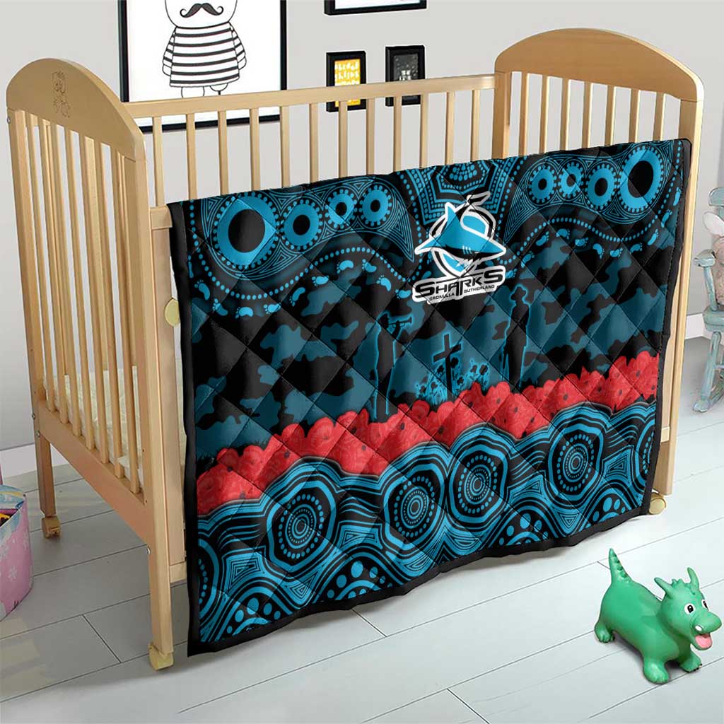 ANZAC Day Cronulla Sutherland Sharks Quilt Military Memorial Aboriginal Indigenous Art