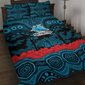 ANZAC Day Cronulla Sutherland Sharks Quilt Bed Set Military Memorial Aboriginal Indigenous Art