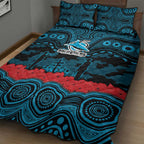 ANZAC Day Cronulla Sutherland Sharks Quilt Bed Set Military Memorial Aboriginal Indigenous Art