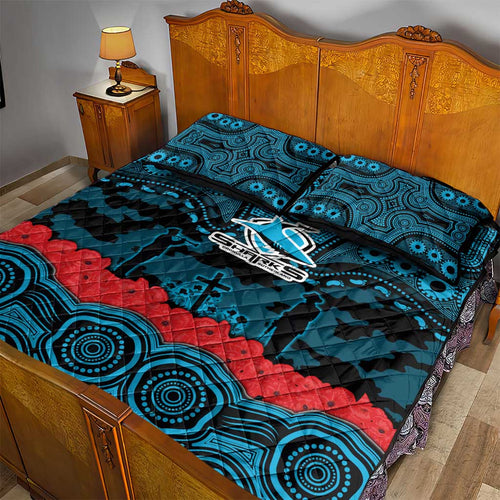 ANZAC Day Cronulla Sutherland Sharks Quilt Bed Set Military Memorial Aboriginal Indigenous Art