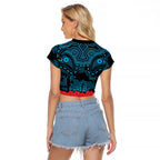 ANZAC Day Cronulla Sutherland Sharks Raglan Cropped T Shirt Military Memorial Aboriginal Indigenous Art