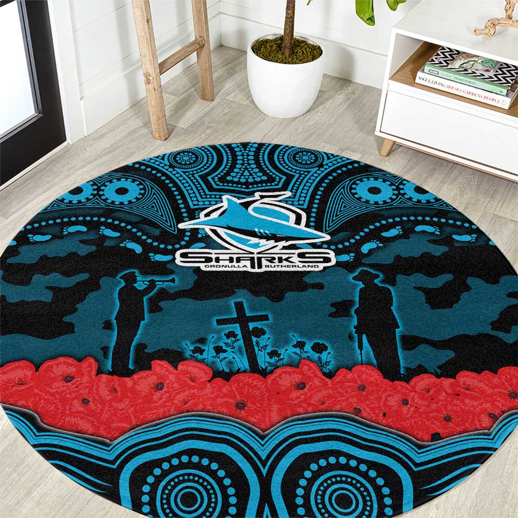 ANZAC Day Cronulla Sutherland Sharks Round Carpet Military Memorial Aboriginal Indigenous Art