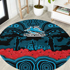 ANZAC Day Cronulla Sutherland Sharks Round Carpet Military Memorial Aboriginal Indigenous Art