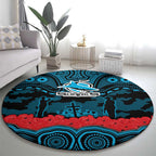 ANZAC Day Cronulla Sutherland Sharks Round Carpet Military Memorial Aboriginal Indigenous Art