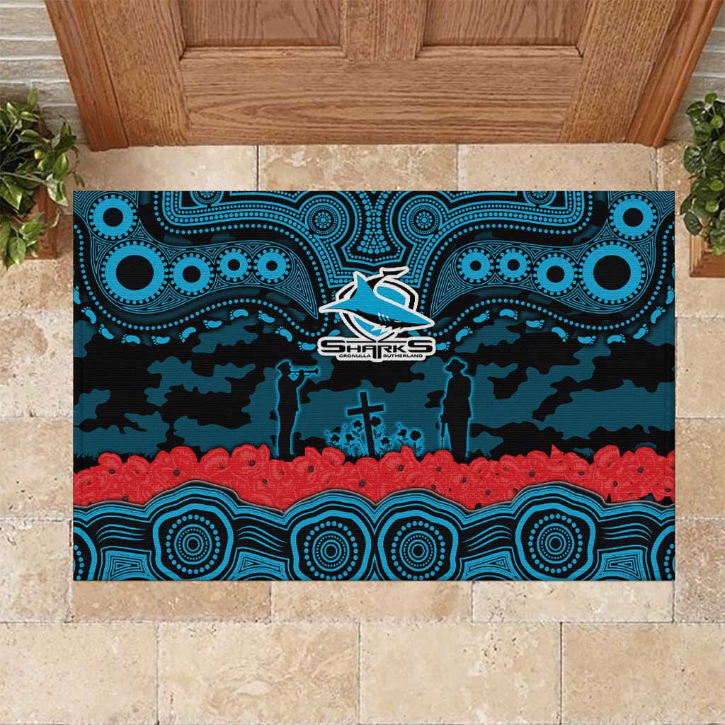 ANZAC Day Cronulla Sutherland Sharks Rubber Doormat Military Memorial Aboriginal Indigenous Art
