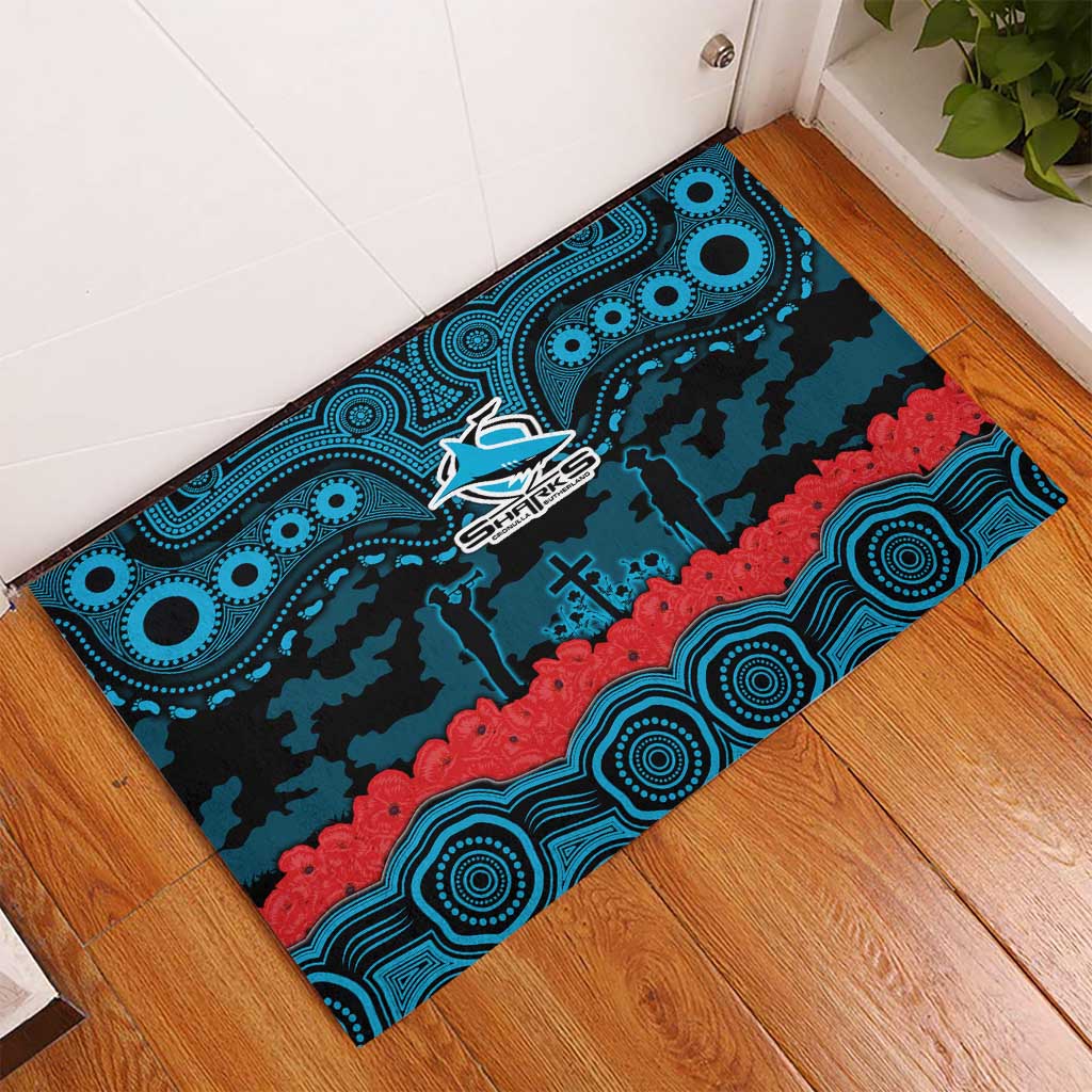 ANZAC Day Cronulla Sutherland Sharks Rubber Doormat Military Memorial Aboriginal Indigenous Art