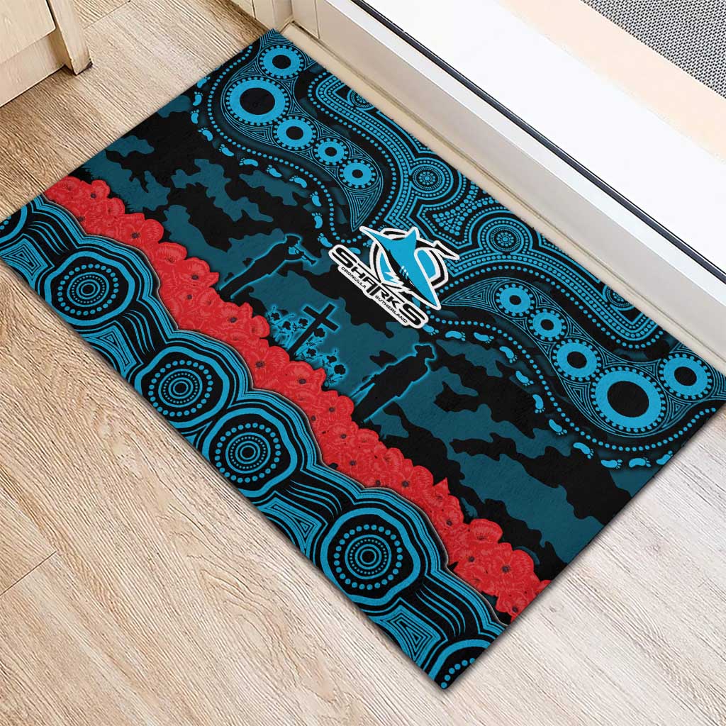 ANZAC Day Cronulla Sutherland Sharks Rubber Doormat Military Memorial Aboriginal Indigenous Art
