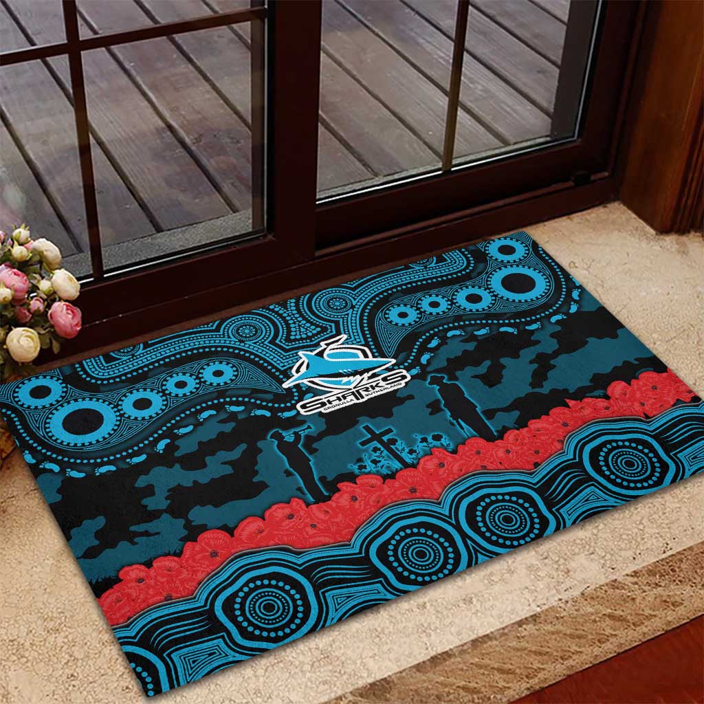 ANZAC Day Cronulla Sutherland Sharks Rubber Doormat Military Memorial Aboriginal Indigenous Art