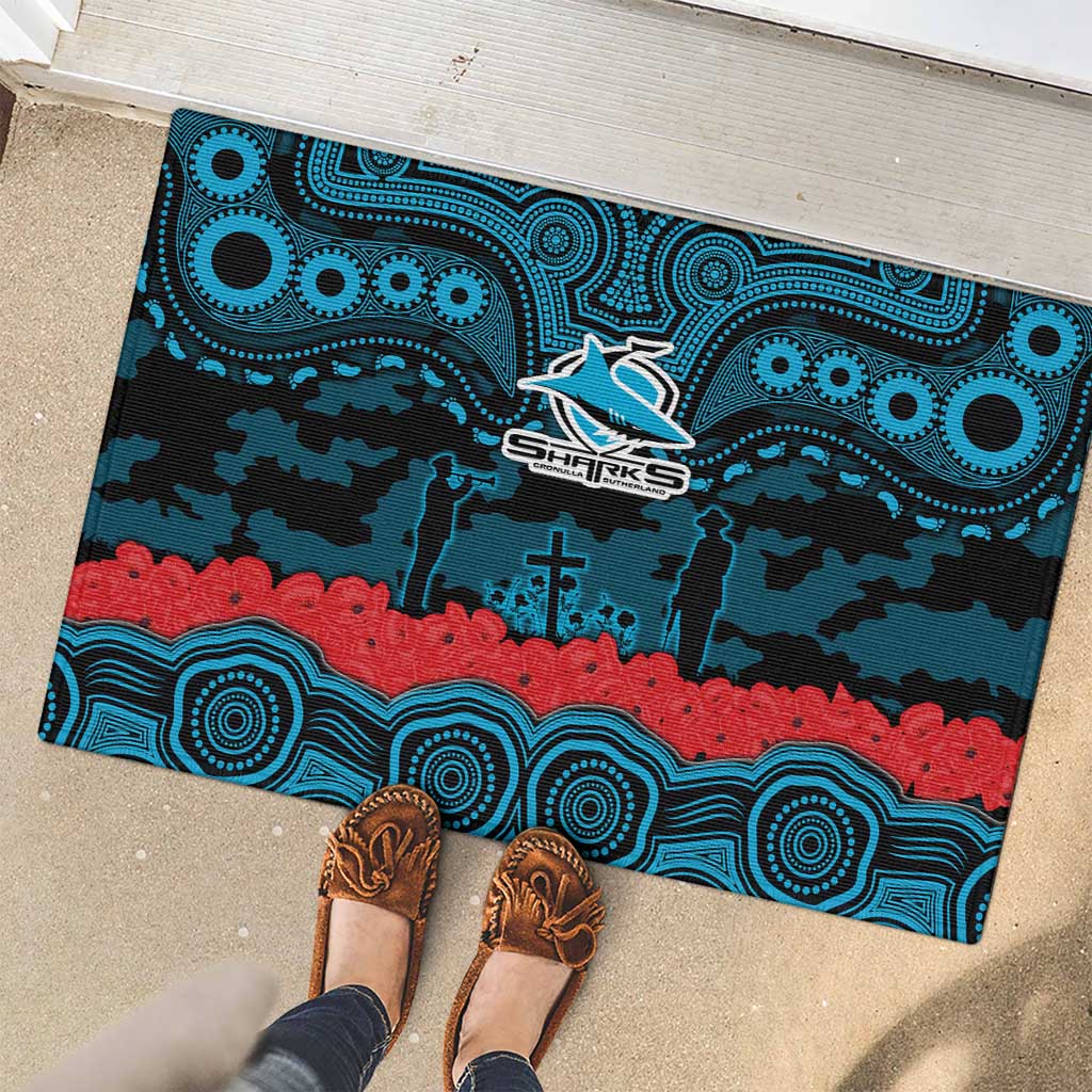 ANZAC Day Cronulla Sutherland Sharks Rubber Doormat Military Memorial Aboriginal Indigenous Art