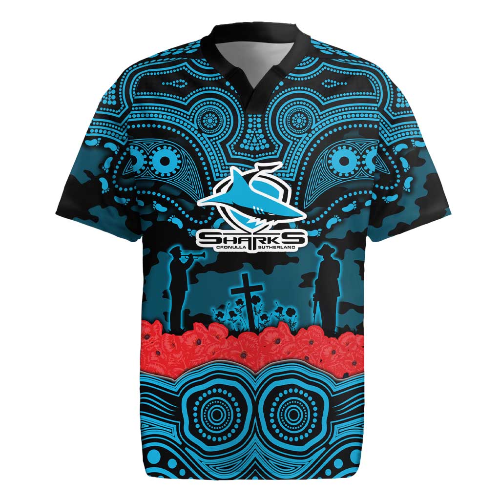 ANZAC Day Cronulla Sutherland Sharks Rugby Jersey Military Memorial Aboriginal Indigenous Art