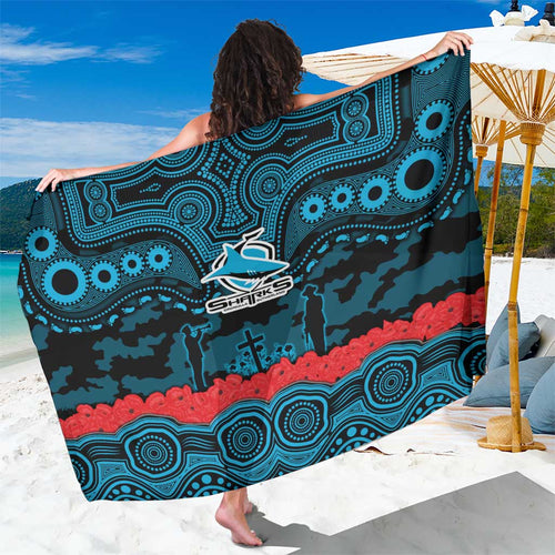 ANZAC Day Cronulla Sutherland Sharks Sarong Military Memorial Aboriginal Indigenous Art