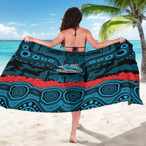 ANZAC Day Cronulla Sutherland Sharks Sarong Military Memorial Aboriginal Indigenous Art
