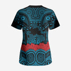 ANZAC Day Cronulla Sutherland Sharks Scrub Top Military Memorial Aboriginal Indigenous Art