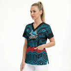 ANZAC Day Cronulla Sutherland Sharks Scrub Top Military Memorial Aboriginal Indigenous Art